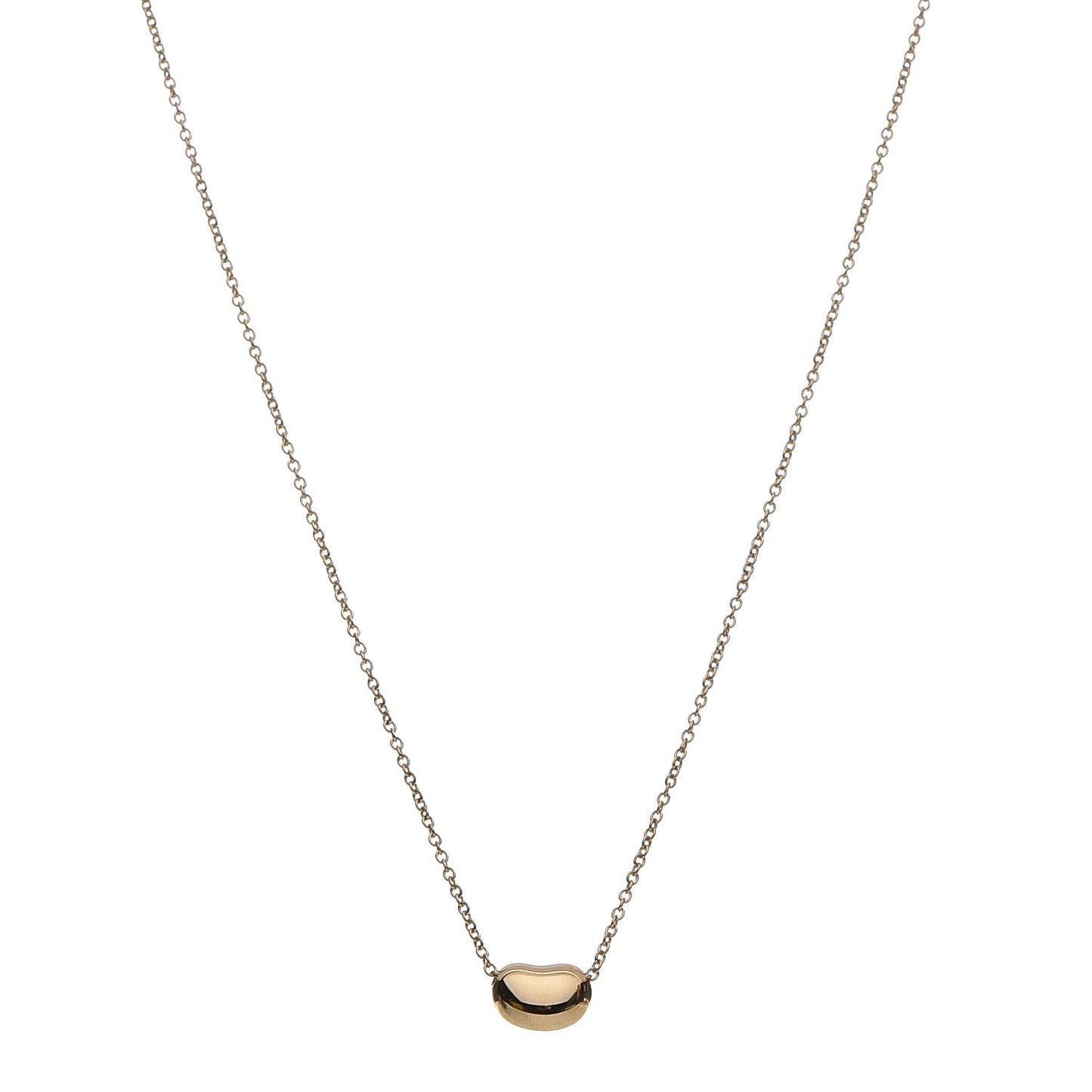 18K Yellow Gold 9mm Elsa Peretti Bean Pendant Necklace