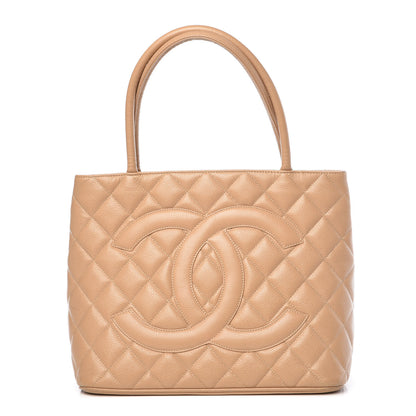 Chanel Caviar Quilted Medallion Tote Beige 1 of 20
