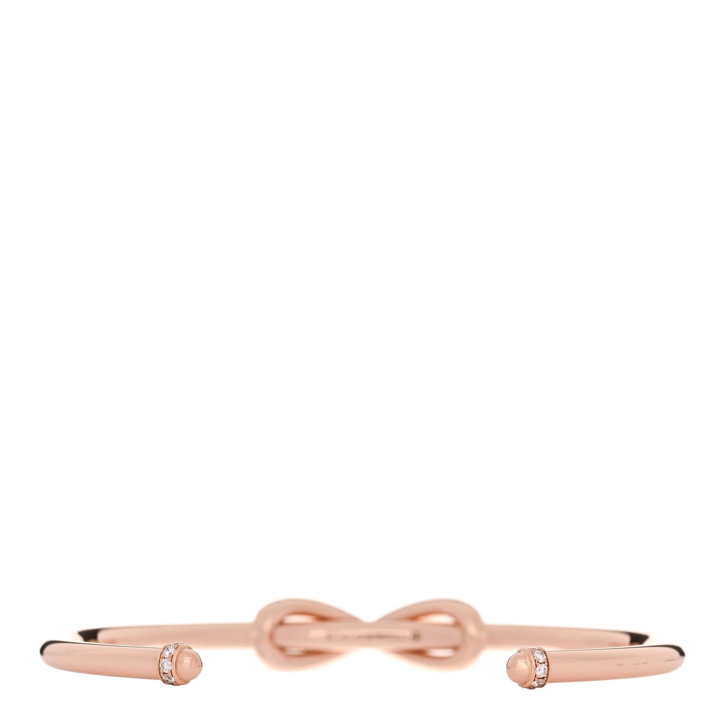 Tiffany 18K Rose Gold Diamond Infinity Cuff Bracelet 2 of 4