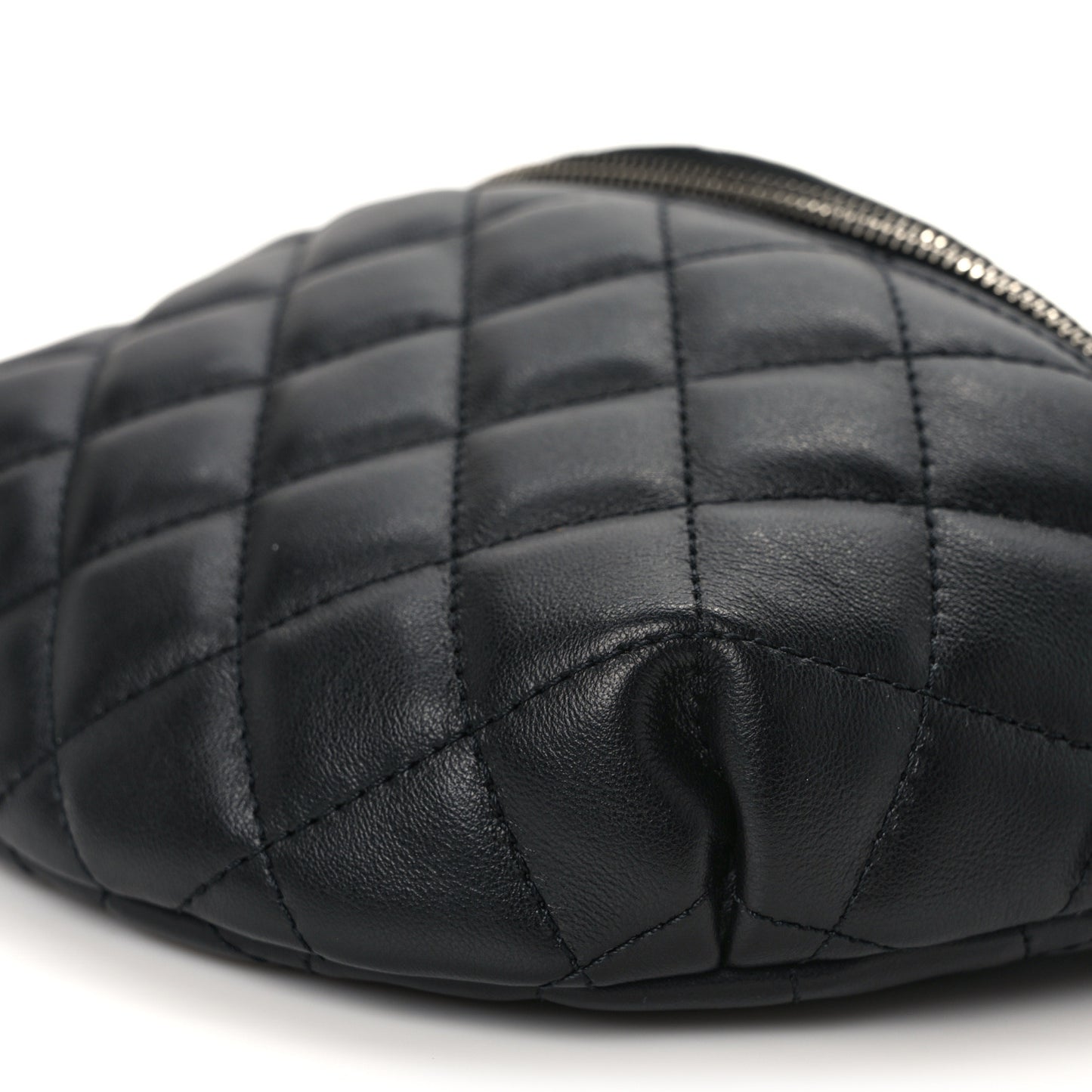 Calfskin Quilted Waist Belt Bag Black