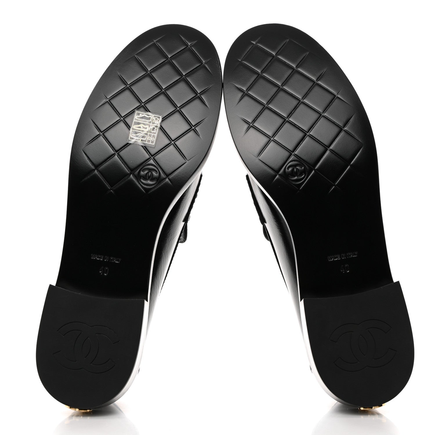 Chanel Calfskin CC Moccasin Loafers 40 Black 5 of 9