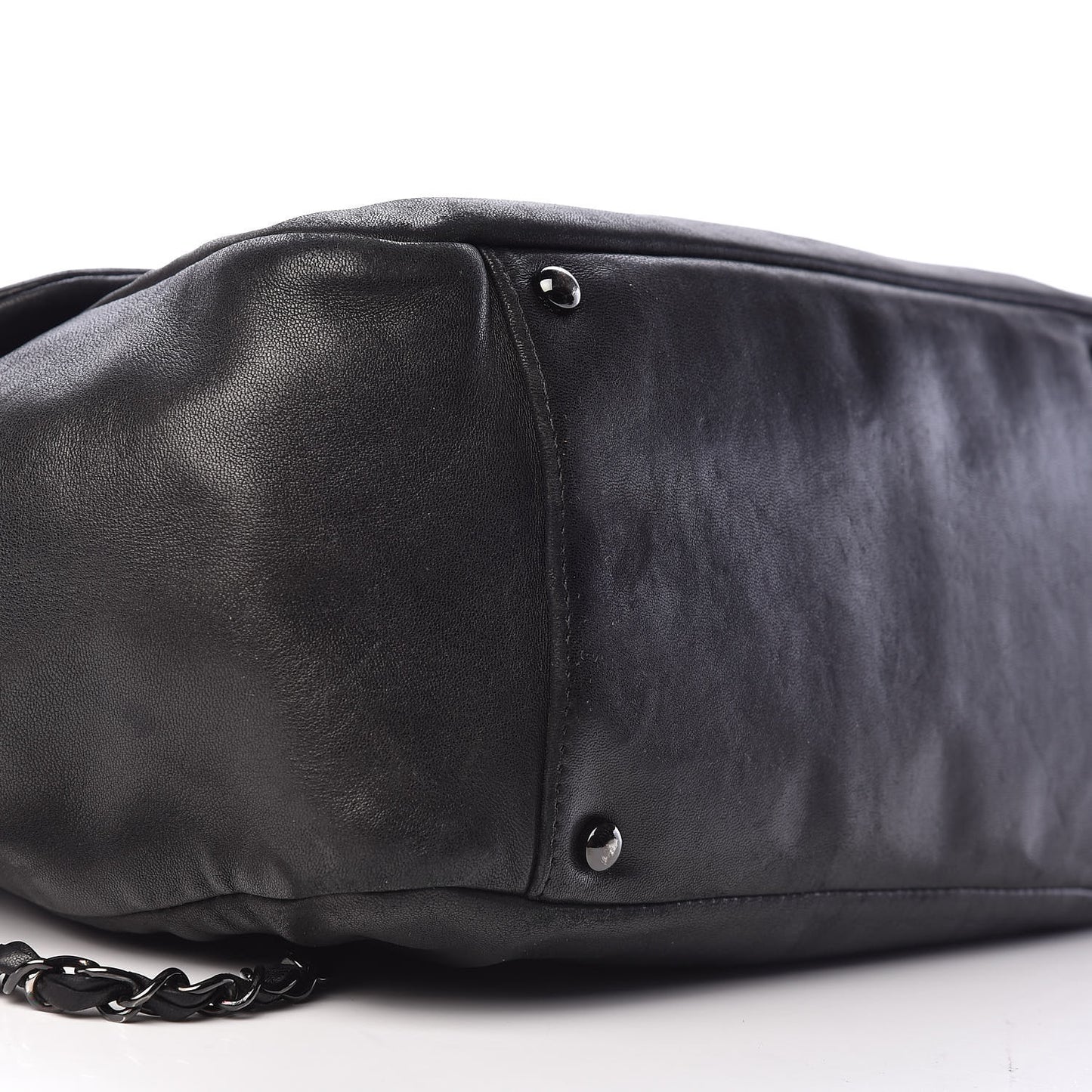 Lambskin Studded Accordion CC Flap Black