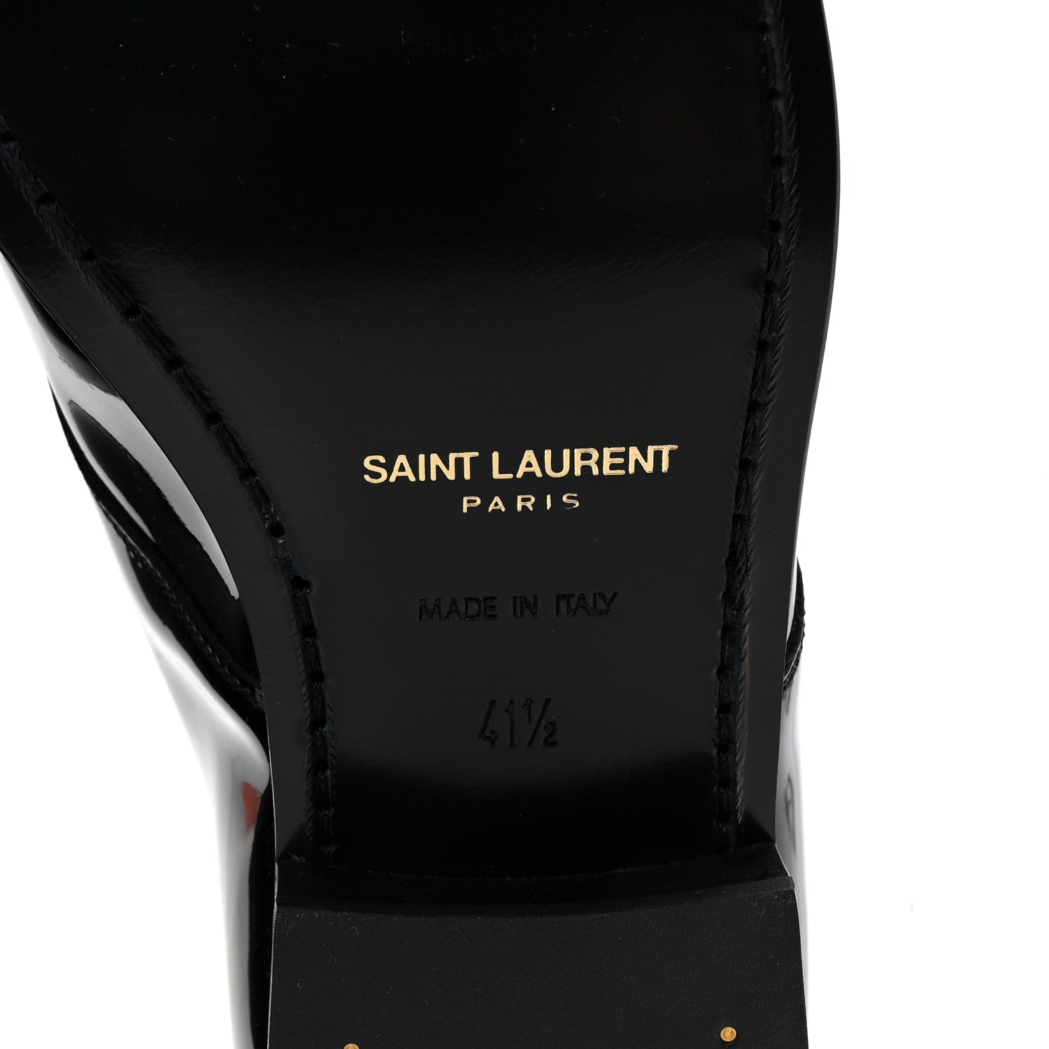 Saint Laurent Patent Calfskin Mens Derby Lace Up Shoes 41.5 Black 7 of 9