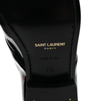 Saint Laurent Patent Calfskin Mens Derby Lace Up Shoes 41.5 Black 7 of 9