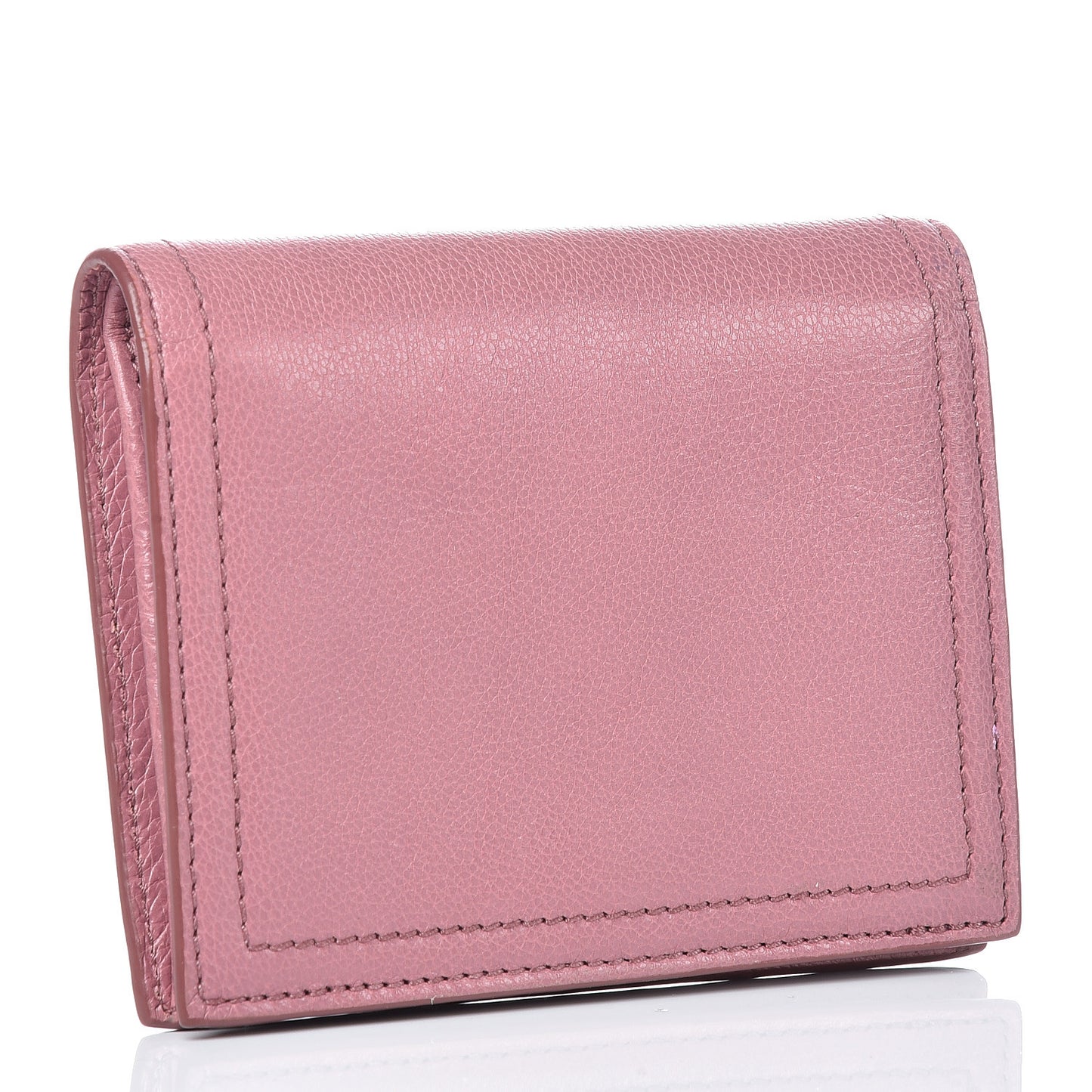 Glace Calfskin City Calfskin Etiquette Compact Wallet Loto Astrale