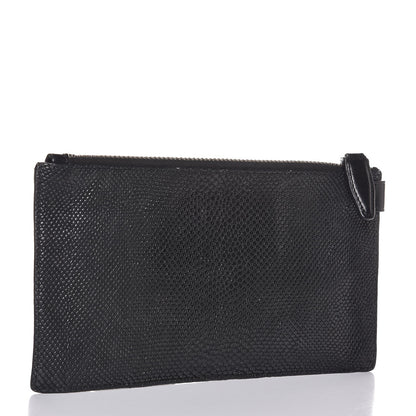 Alexander Wang Calfskin Snake Embossed Runaway Key Clutch Black 3 of 6
