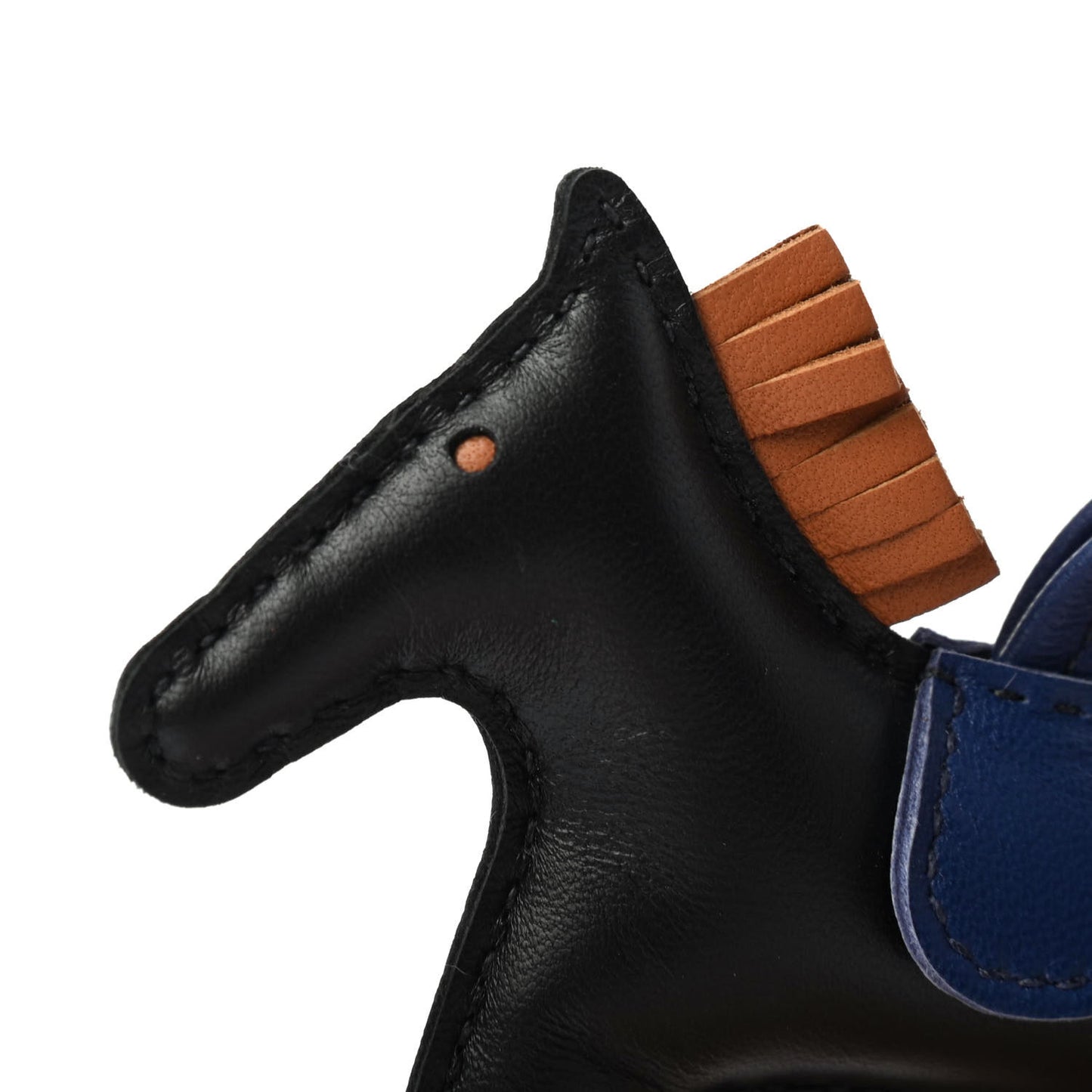 Milo Lambskin Grigri Rodeo Horse Bag Charm PM Black Bleu Saphir Gold