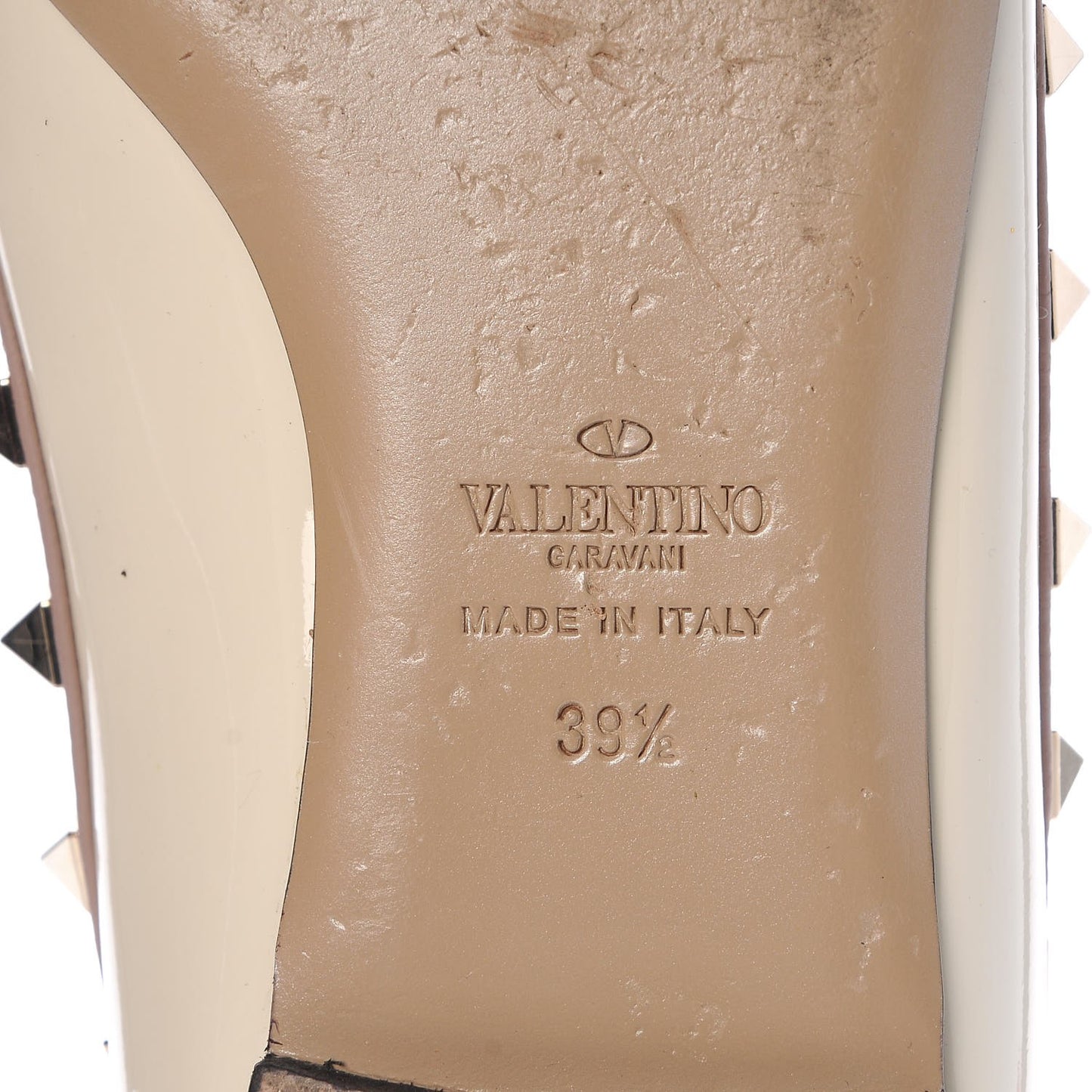 Patent Rockstud Ballerina Flats 39.5 Ivory Poudre
