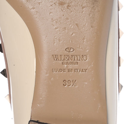 Valentino Garavani Patent Rockstud Ballerina Flats 39.5 Ivory Poudre 9 of 12
