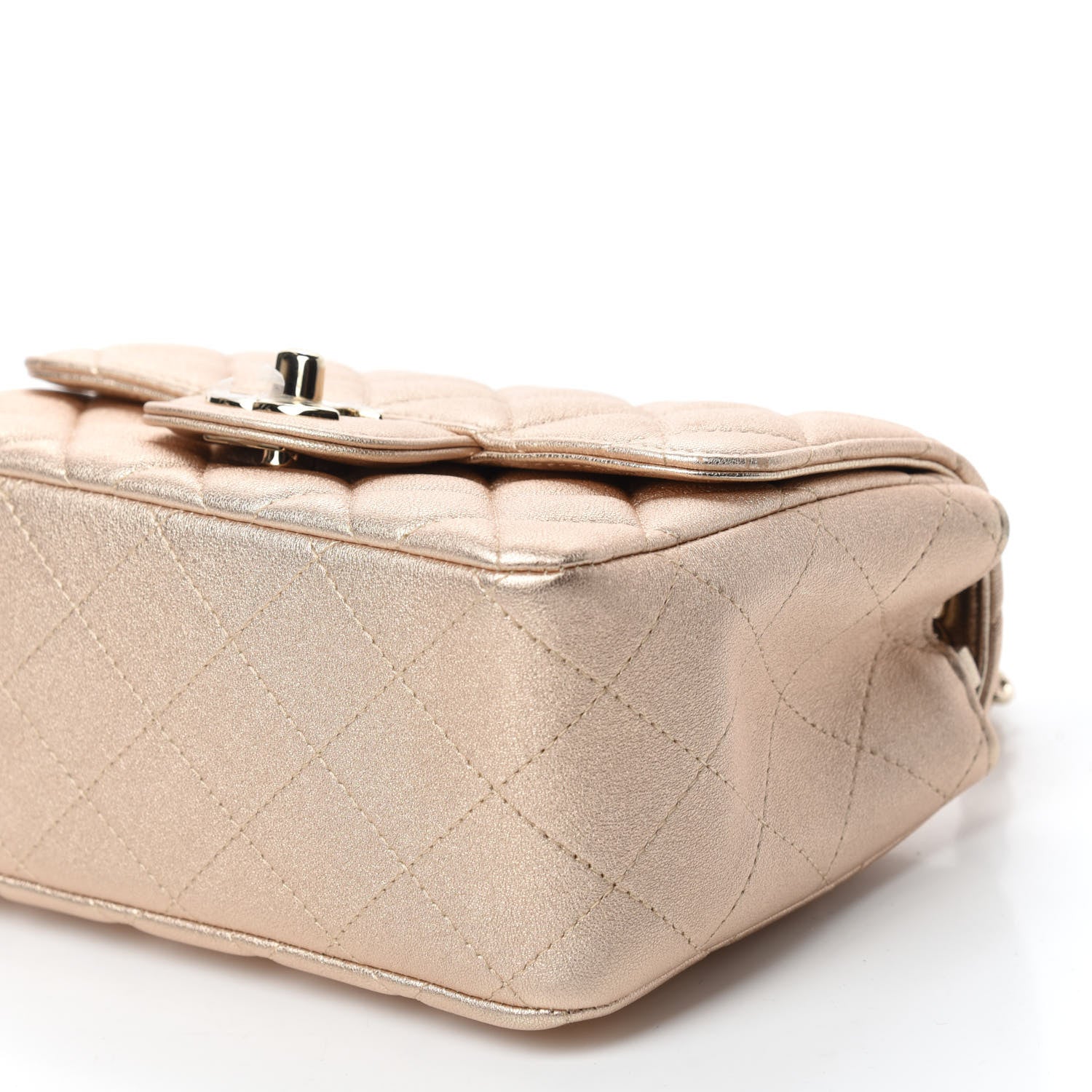 Chanel Metallic Lambskin Quilted Mini Square Flap Gold 7 of 11