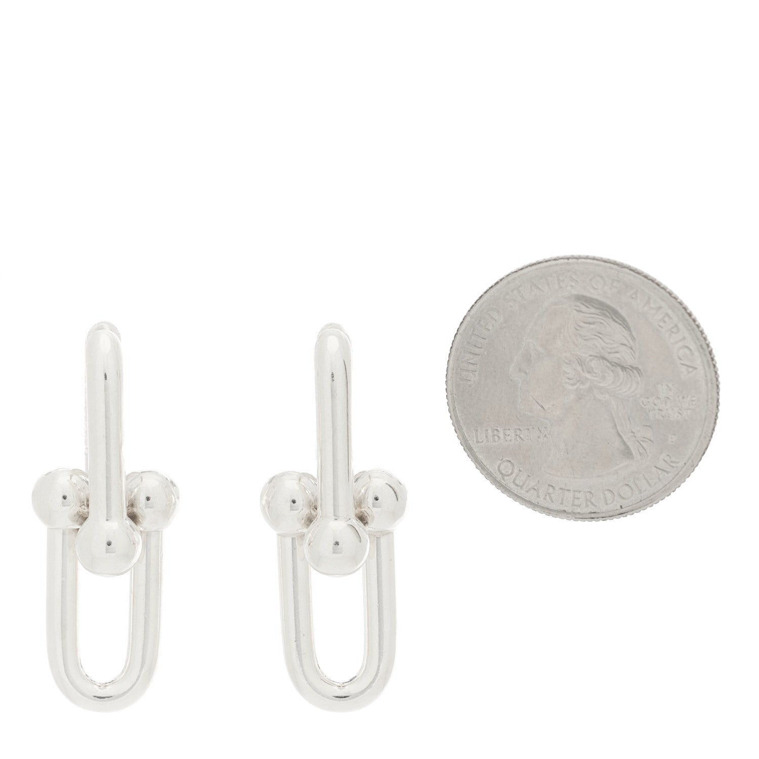 Tiffany Sterling Silver Large HardWear Link Earrings 2 of 4