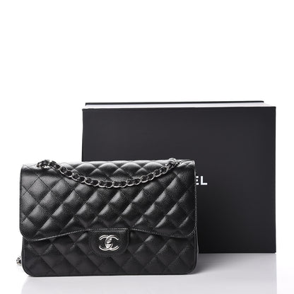 Chanel Caviar Quilted Jumbo Double Flap Black 9 of 9