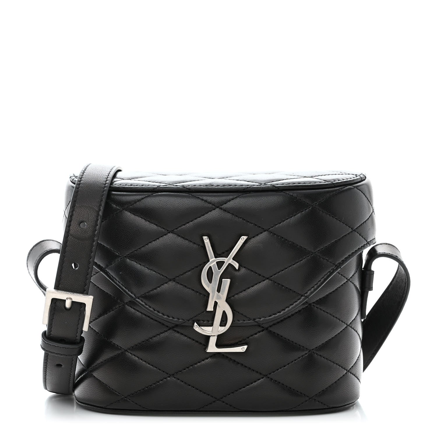 Saint Laurent Lambskin Quilted Monogram June Box Bag Black 1 of 10