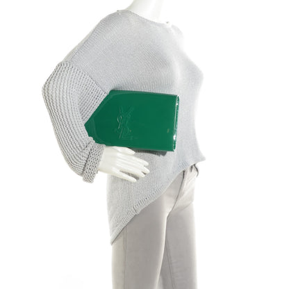 Saint Laurent Patent Small Belle De Jour Clutch Green 2 of 7