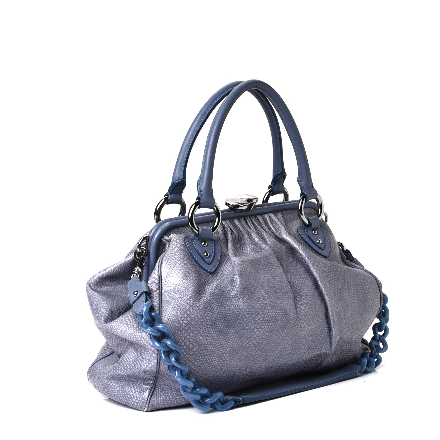Marc Jacobs Calfskin Snake Print Stam Blue 3 of 22