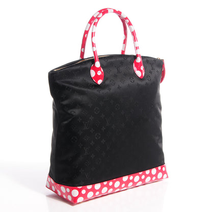 Louis Vuitton Nylon Monogram Kusama Infinity Dots Vertical Lockit Black Red 3 of 8