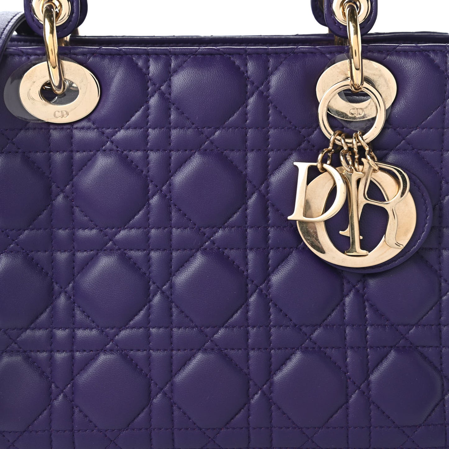 Lambskin Cannage Medium Lady Dior Purple