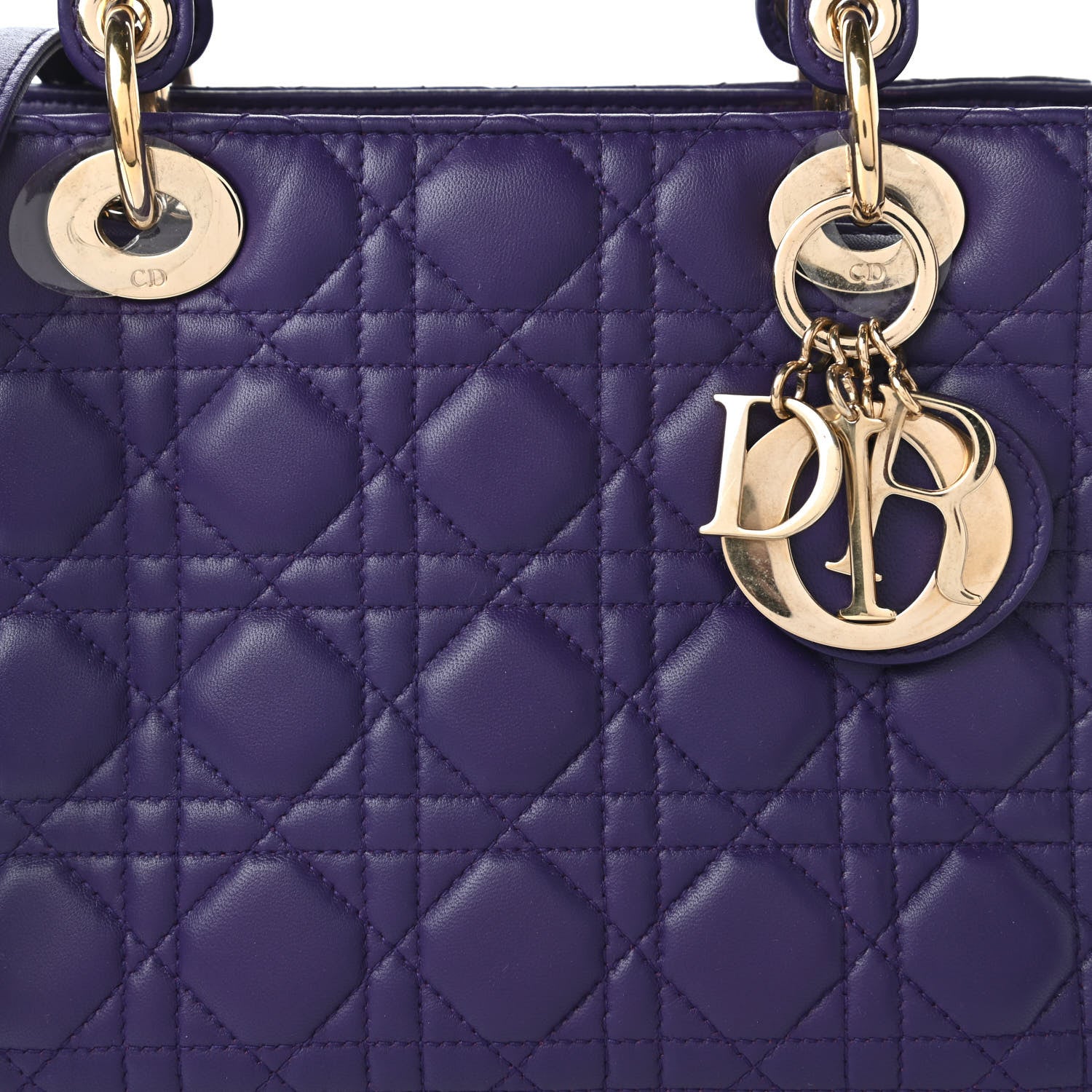 Christian Dior Lambskin Cannage Medium Lady Dior Purple 10 of 10