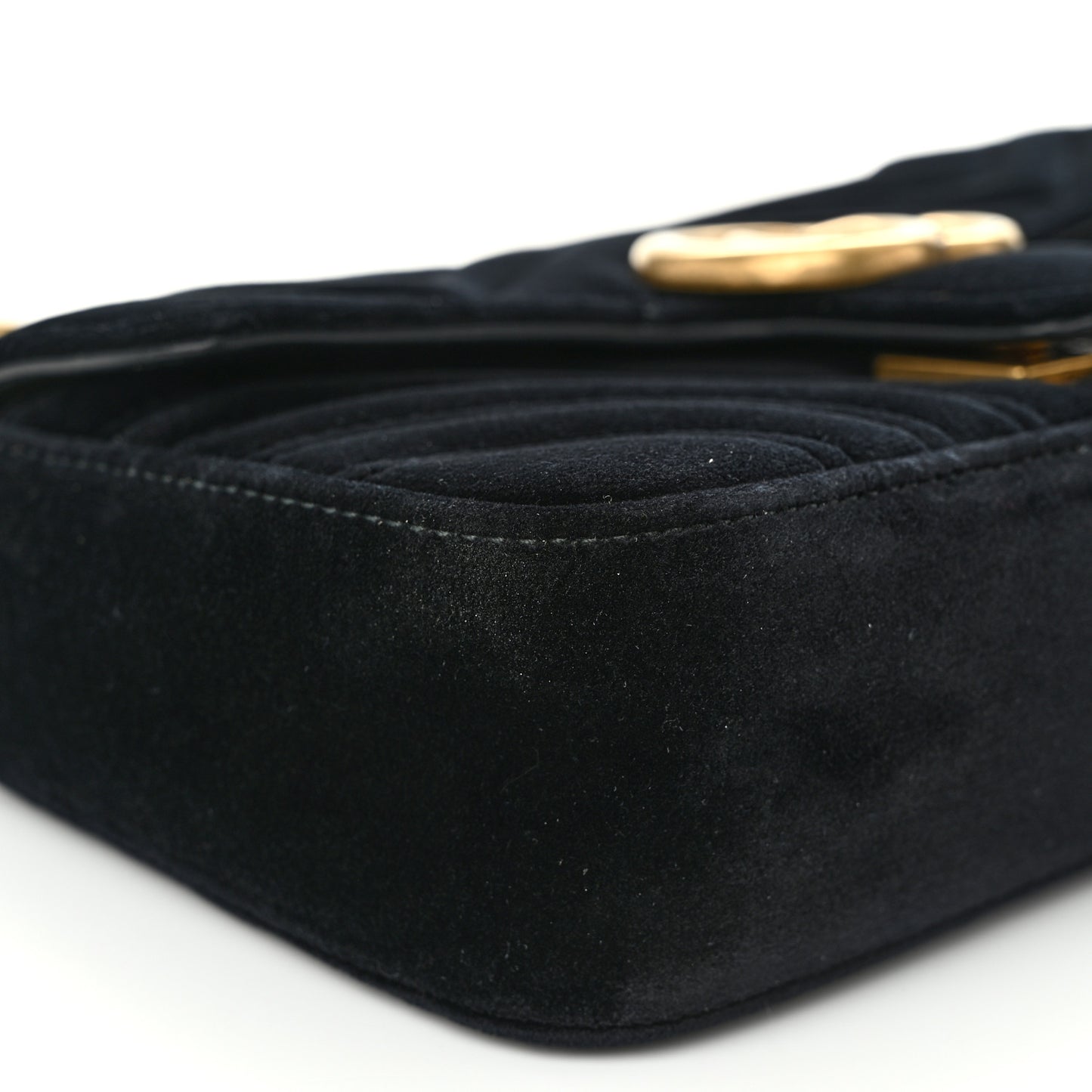 Velvet Matelasse Mini GG Marmont Shoulder Bag Black