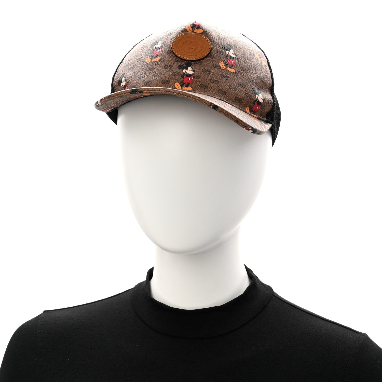 Gucci X DISNEY Mini Vintage GG Supreme Monogram Mickey Mouse Baseball Hat XL Beige Vintage Sun Oil 2 of 11
