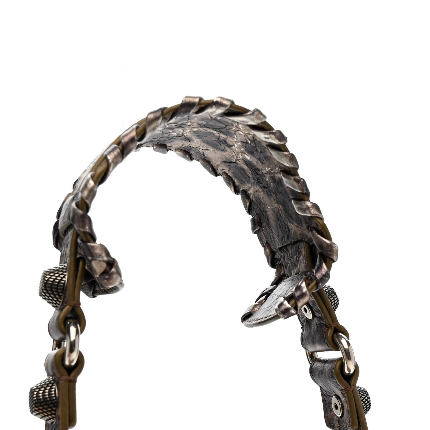 Metallic Agneau Arena Leopard Le Cagole Shoulder Bag XS Brown