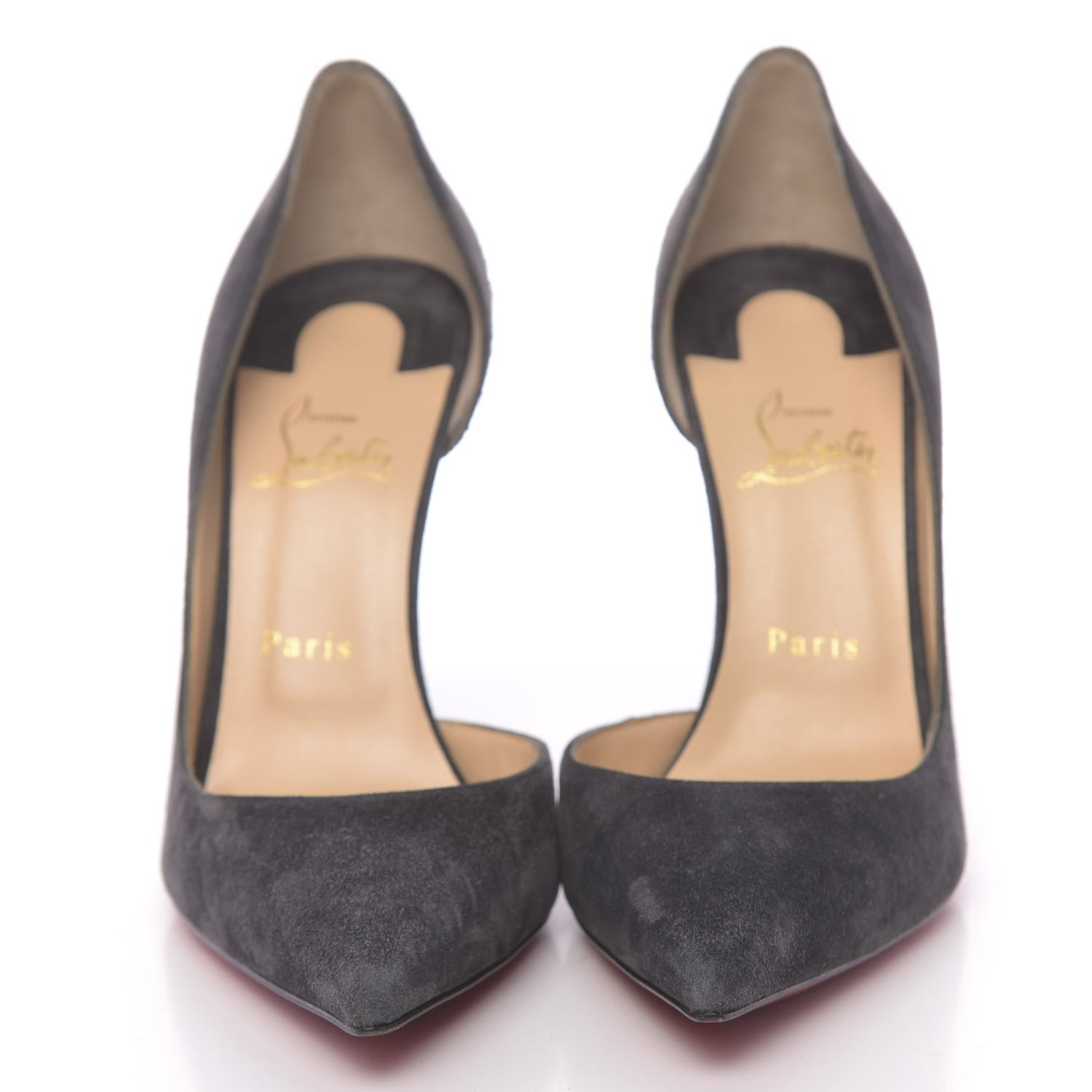 Christian Louboutin Veau Velours Iriza 100 Pumps 40.5 Charbon 2 of 9