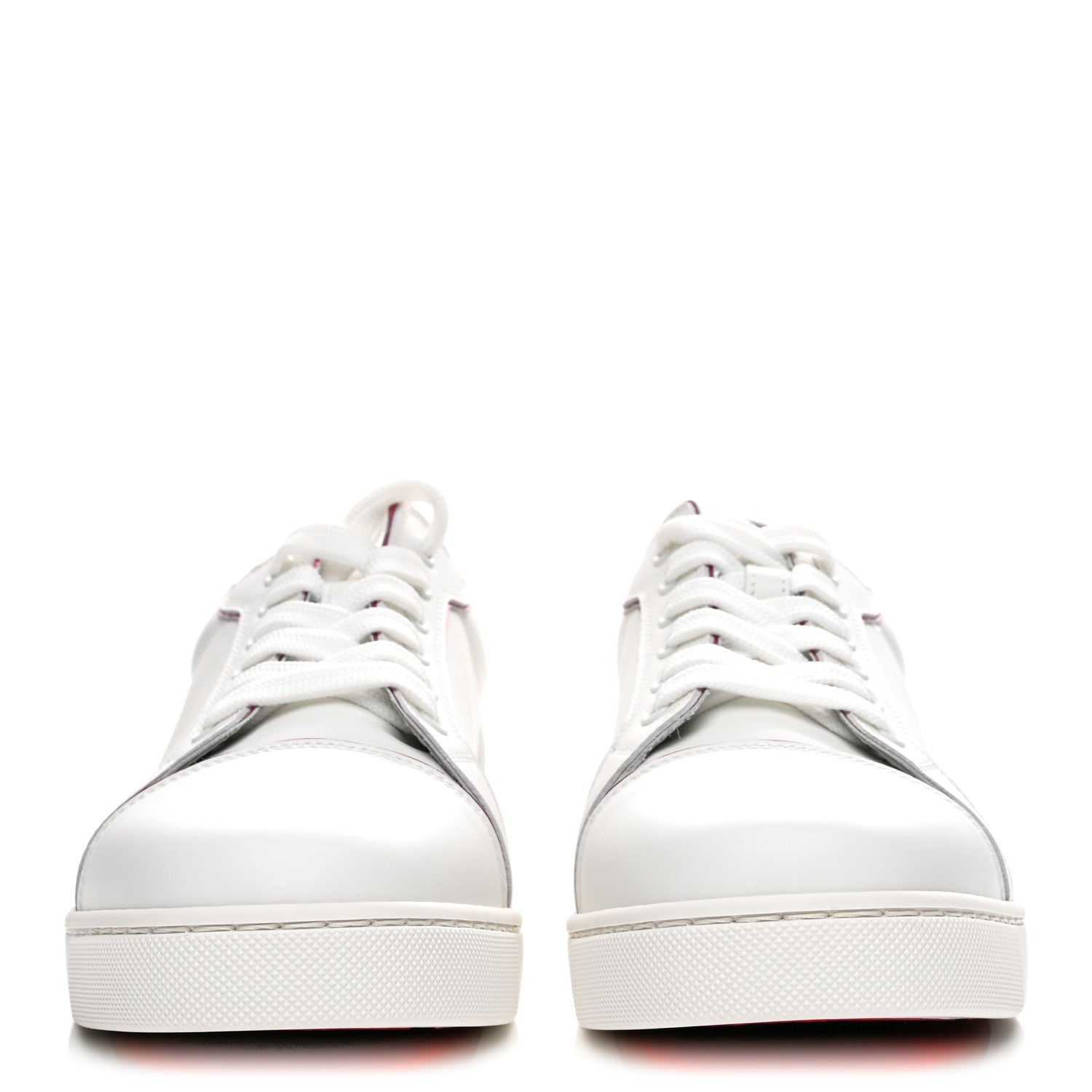 Christian Louboutin Patent Calfskin Womens Fun Vieira Flat Sneakers 39.5 White Fuxia 3 of 11