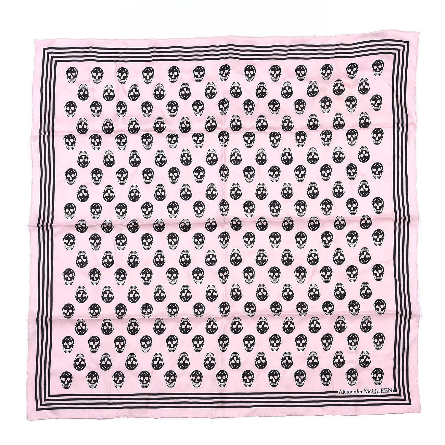 Alexander McQueen Silk Skull Scarf Pink Black 1 of 4