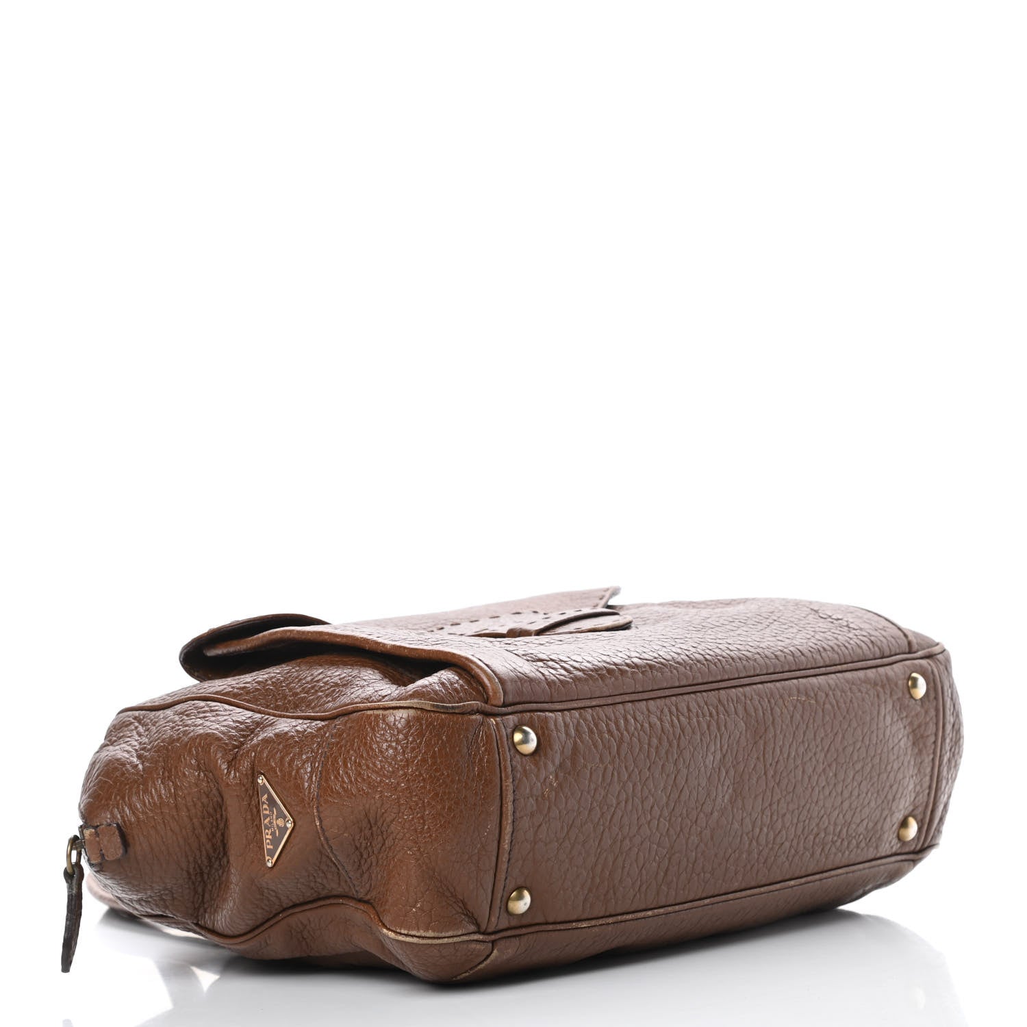 Prada Vitello Daino Pocket Shoulder Bag Bruciato 4 of 21