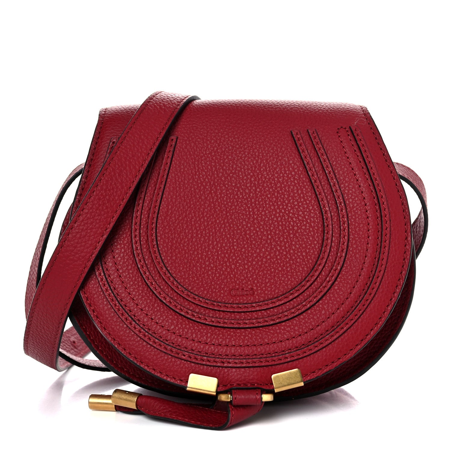Chloe Calfskin Mini Marcie Round Crossbody Bag Red 1 of 12