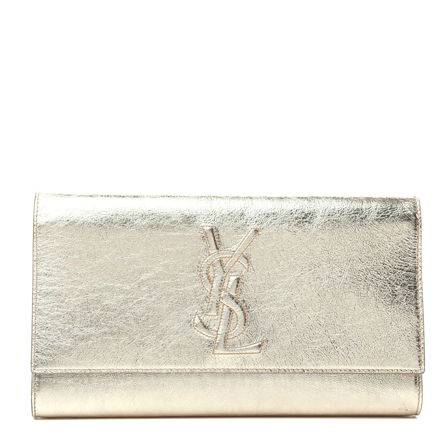 Metallic Calfskin Monogram Large Belle De Jour Clutch Gold