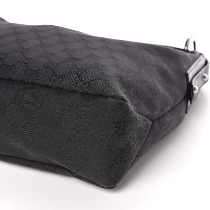 Gucci Monogram Medium Horsebit Chain Hobo Black 10 of 11