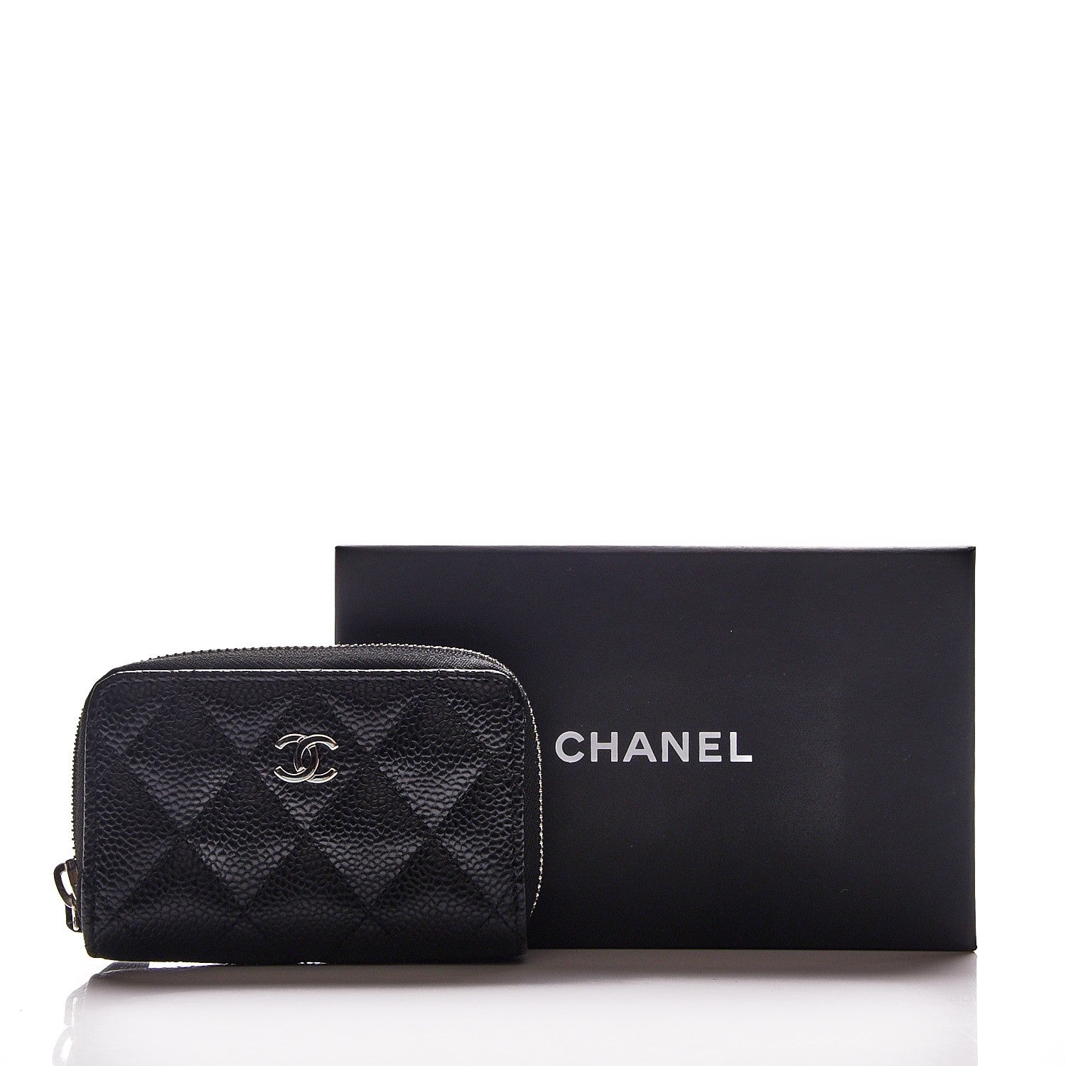 Chanel Caviar Quilted Zip Coin Purse Black 8 of 8
