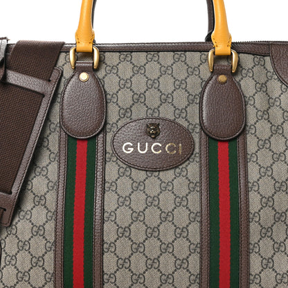Gucci Soft GG Supreme Monogram Web Neo Vintage Duffle Bag Beige New Acero Crop 8 of 10
