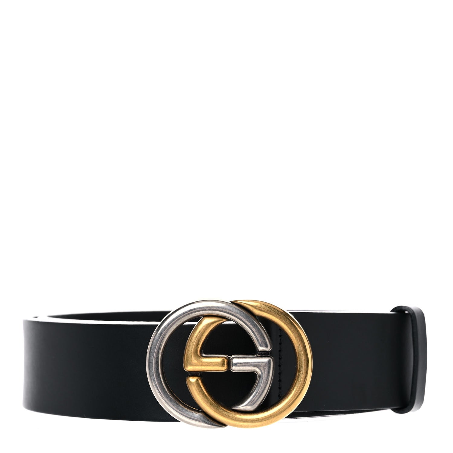 Gucci Calfskin Bi Color Interlocking G Belt 120 48 Black 1 of 9