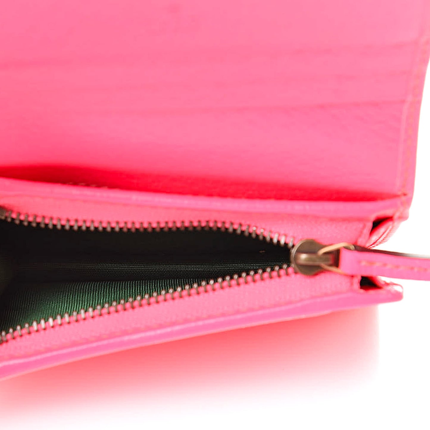Calfskin Flora Print Zumi Card Case Fuxia Fluo