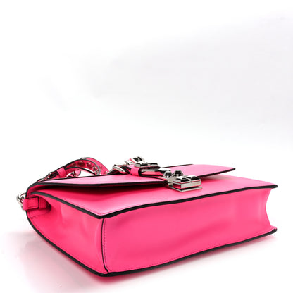 Prada Saffiano City Calfskin Studded Large Elektra Shoulder Bag Fuchsia Black 4 of 9