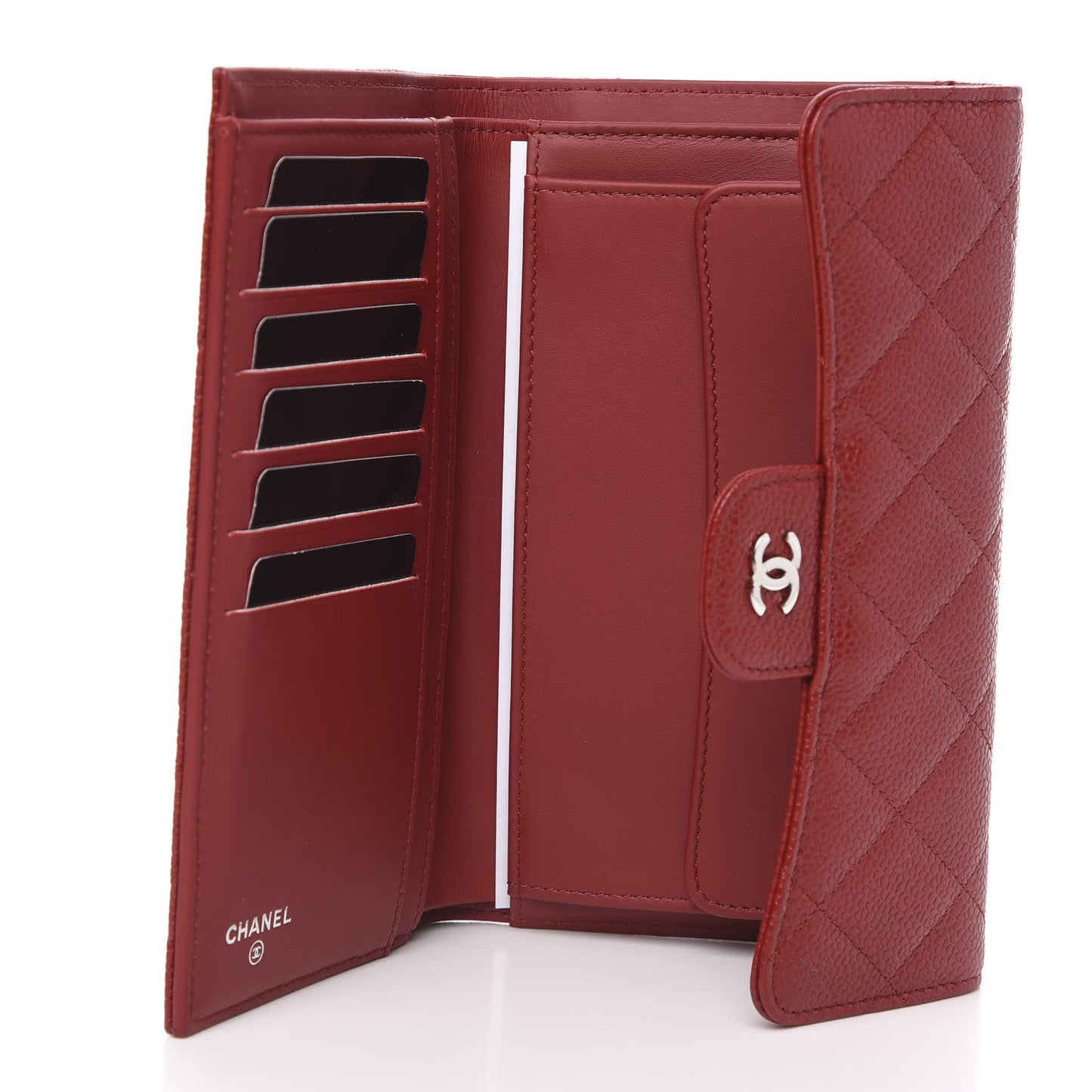 Caviar Quilted Large Flap Wallet Red