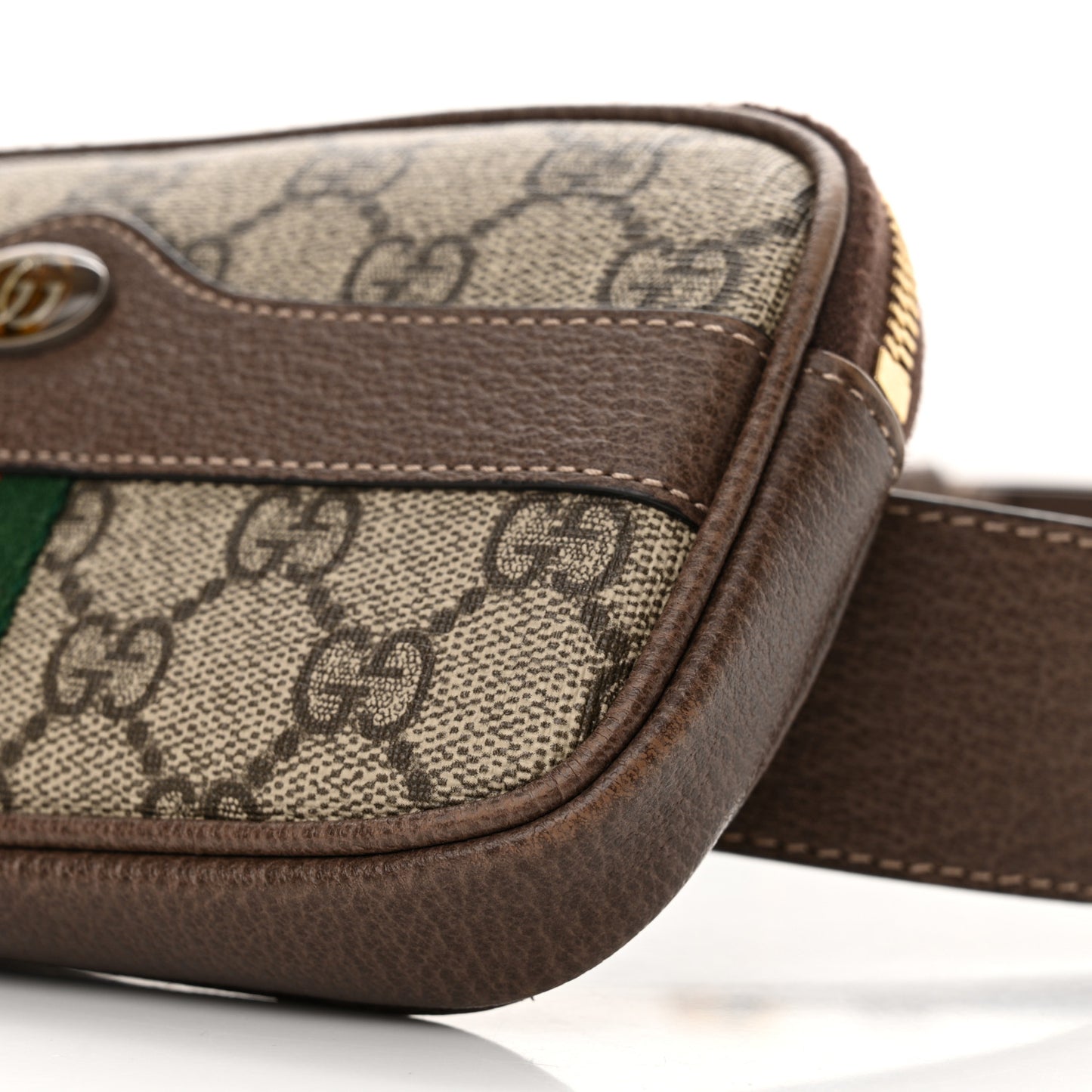 GG Supreme Monogram Ophidia Belted iPhone Case 85 34 Dark Brown