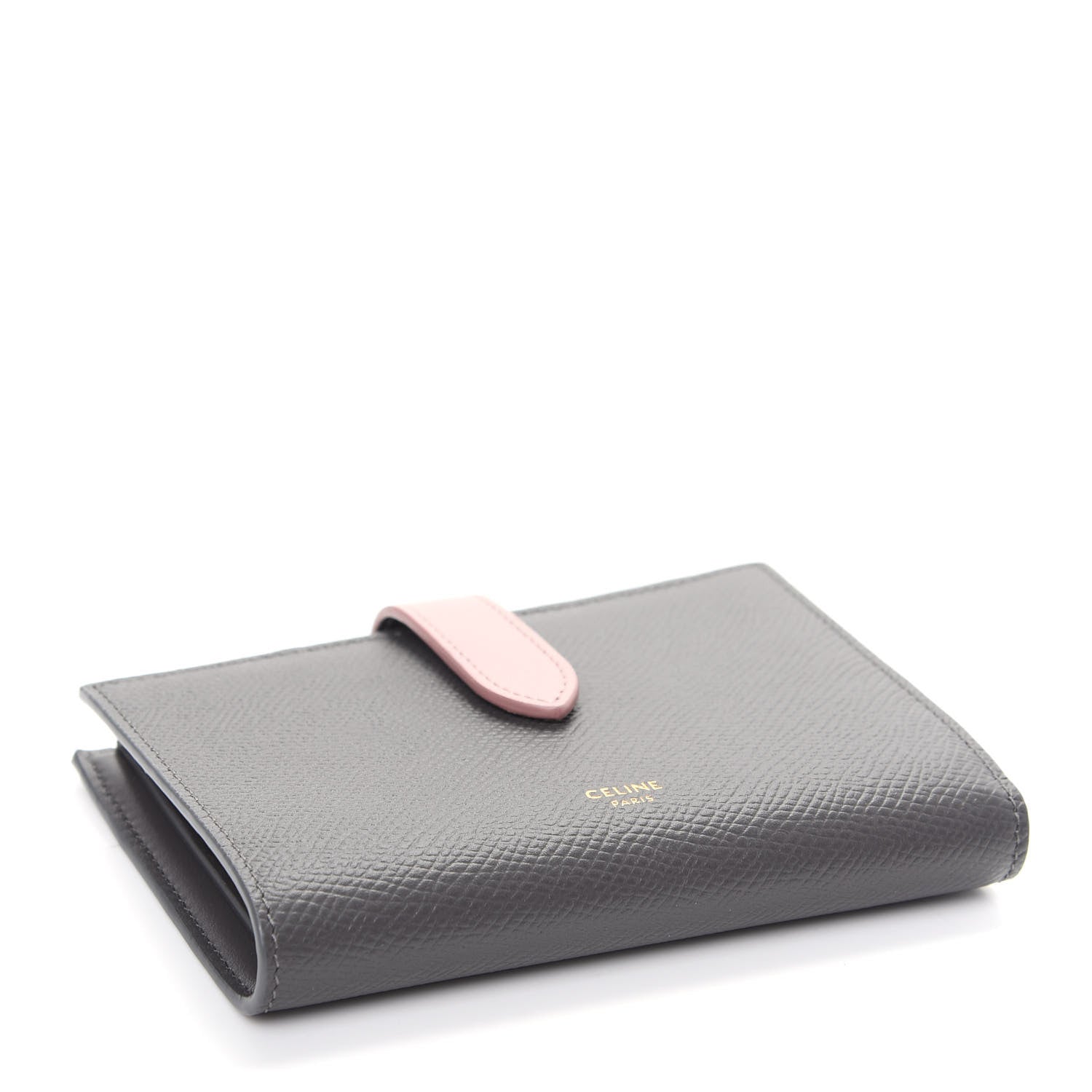 Celine Grained Calfskin Medium Multifunction Strap Wallet Grey Vintage Pink 4 of 8