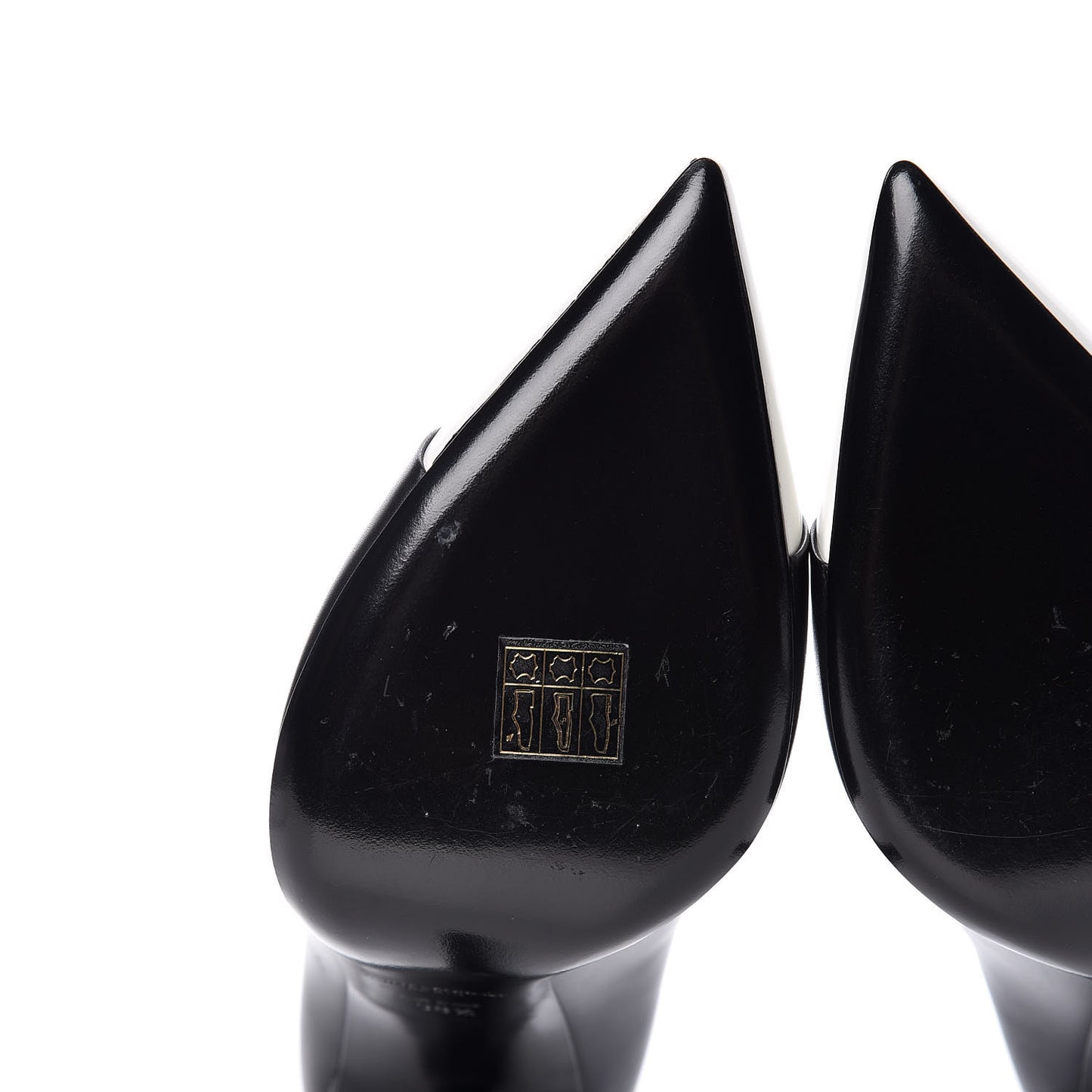 Calfskin Bi-Color Cap Toe 105 Pumps 38.5 Black Porcellana