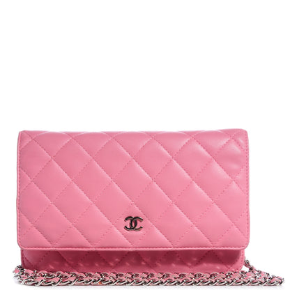 Chanel Lambskin Wallet On Chain WOC Pink 1 of 8