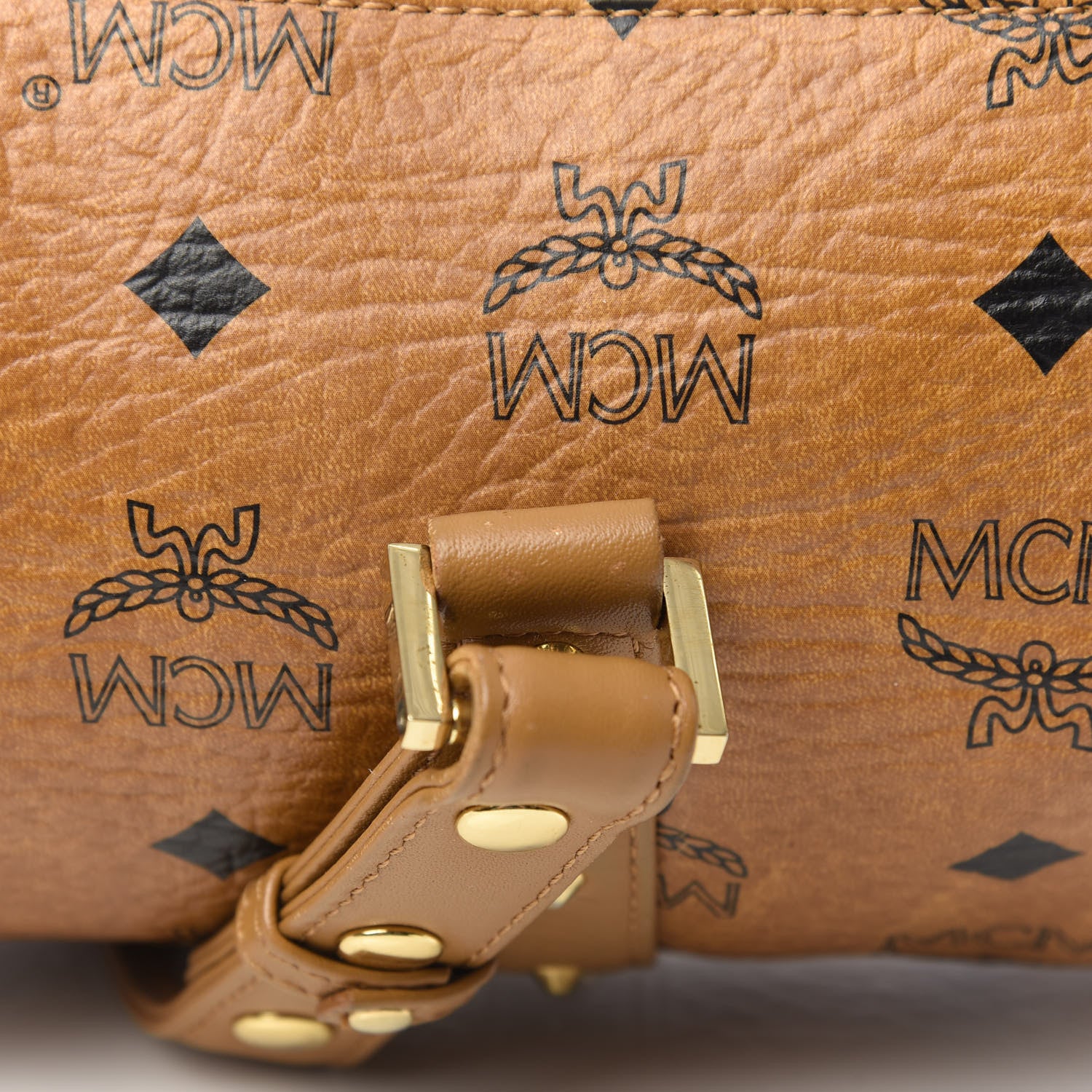MCM Visetos Essential Barrel Bag Cognac 12 of 12