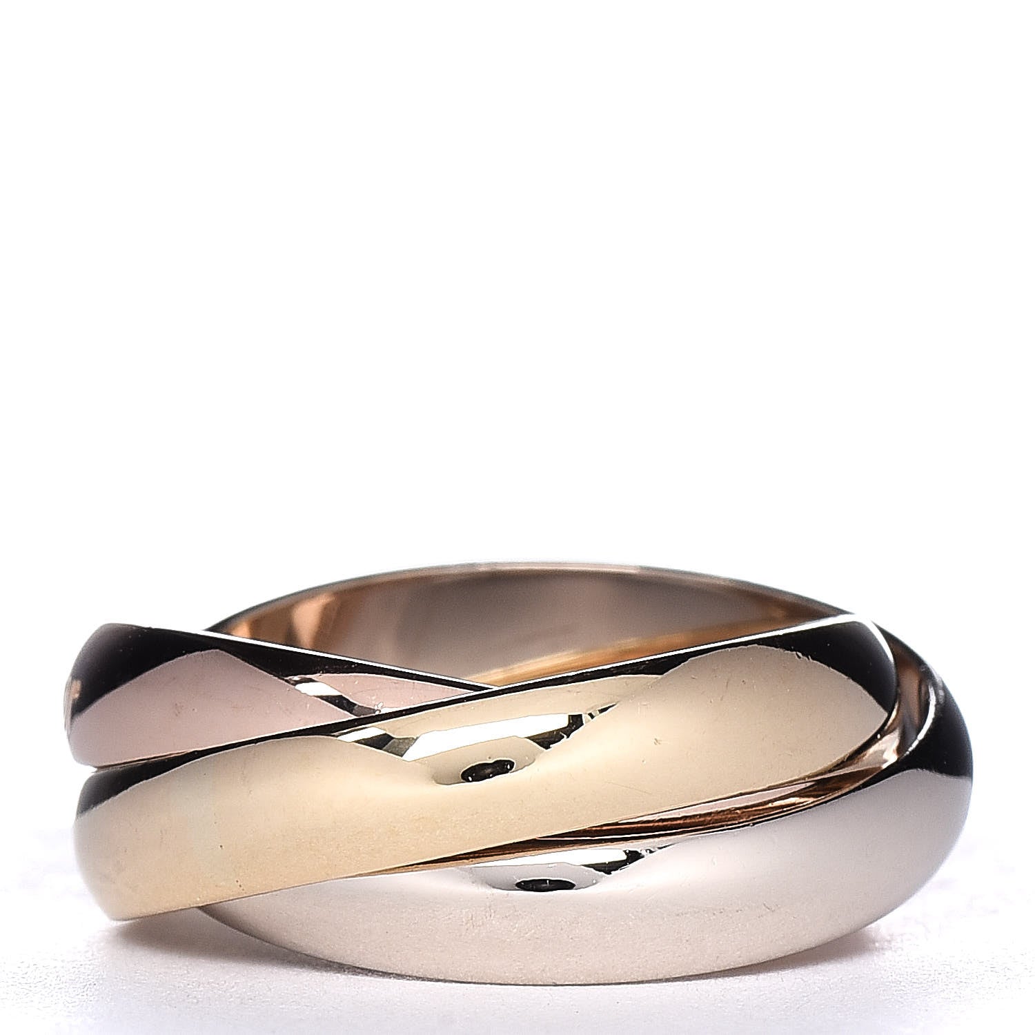 Cartier 18K Pink Yellow White Gold Classic Les Must De Trinity Ring 49 4.75 3 of 5
