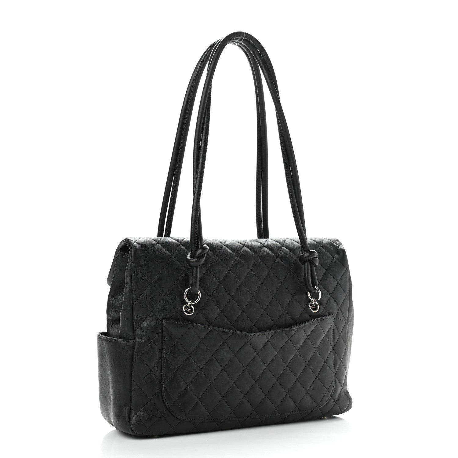 Chanel Calfskin Quilted Large Cambon Flap Black White 3 of 25