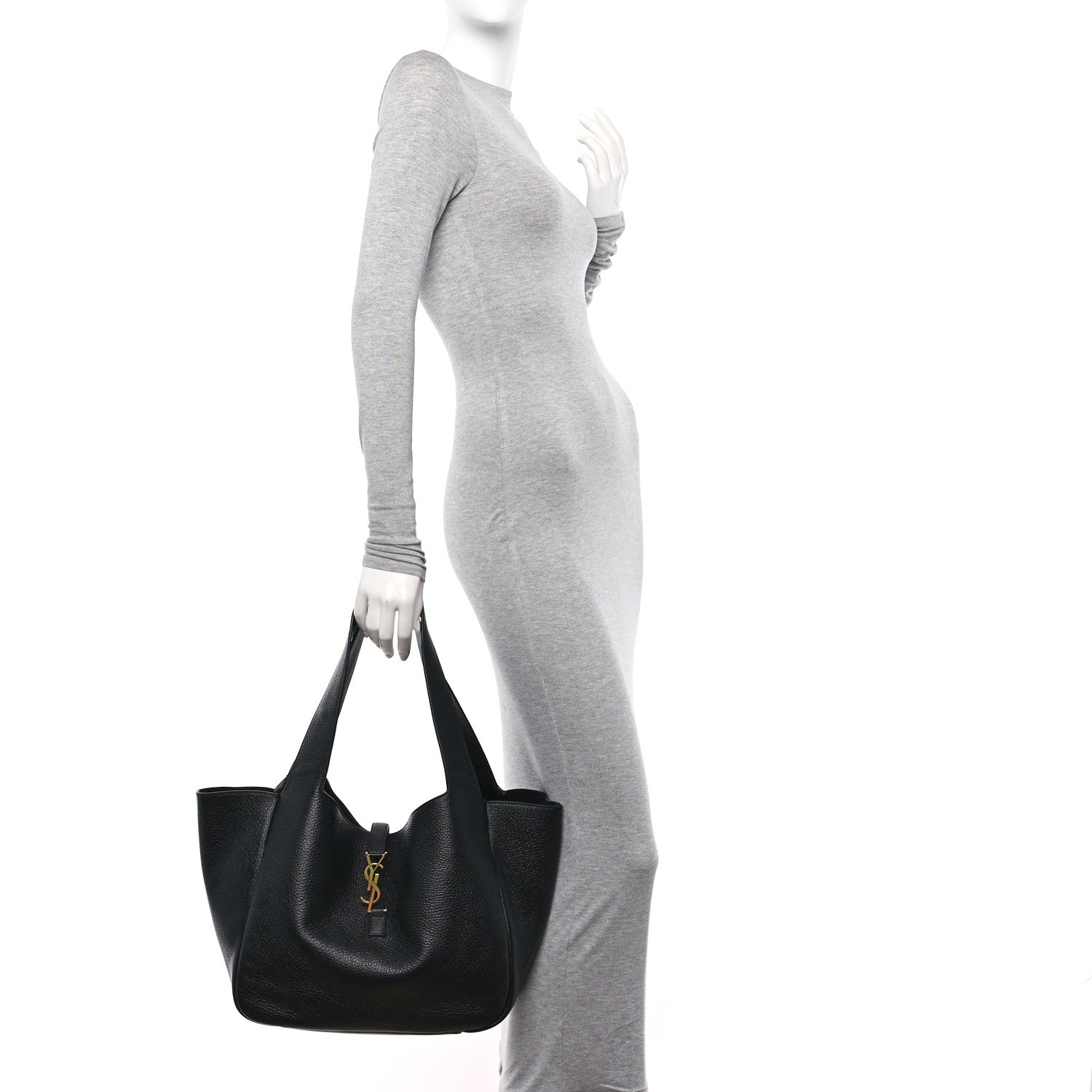 Saint Laurent Grained Deerskin Bea Tote Black 2 of 10