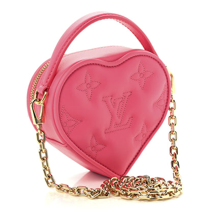 Louis Vuitton Calfskin Embroidered Monogram Pop My Heart Bag Pouch Dragon Fruit Pink 3 of 10