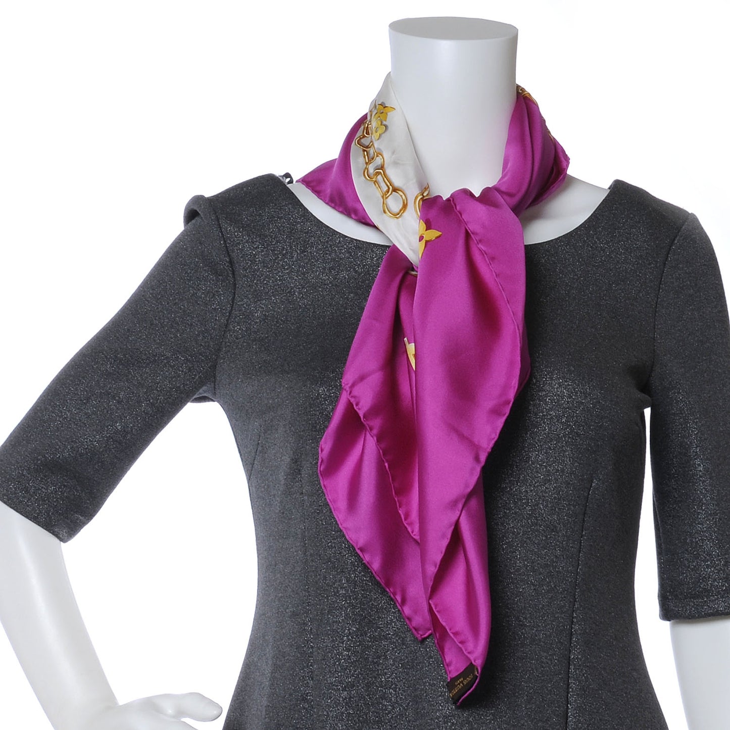 Silk Monogram Charms Silk Scarf