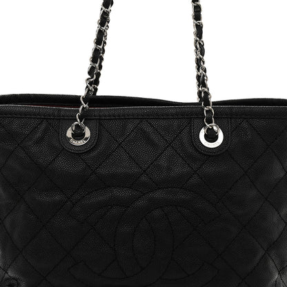 Chanel Grained Calfskin Quilted Small Daily Shopping Tote Black 9 of 12
