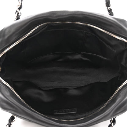 Chanel Lambskin Quilted Medium Chain Around Tote Black 4 of 12